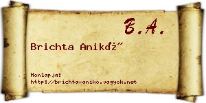 Brichta Anikó névjegykártya